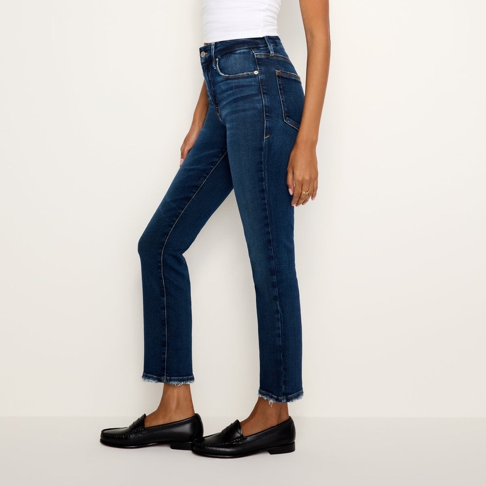 Good American Dark Blue Straight Leg Jeans
